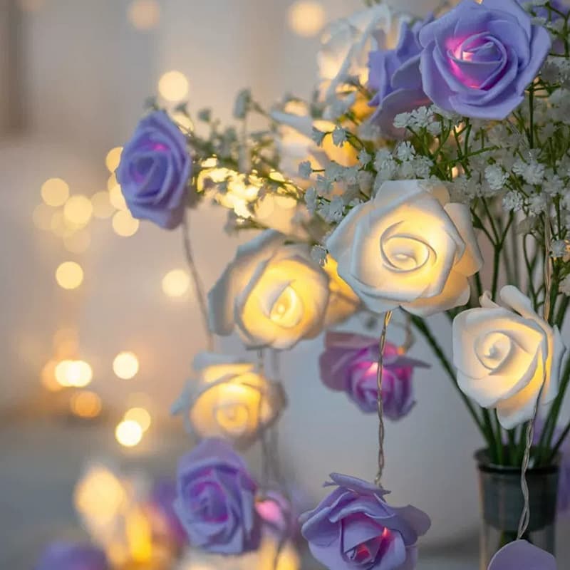 LED simulation rose light string small lanterns Valentine's Day wedding romantic proposal confession decorative atmosphere flashing lights