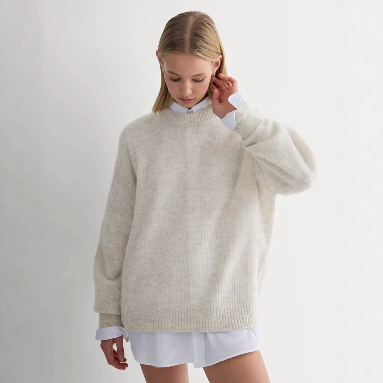 New Cross-border E-commerce Solid Color Simple Comfortable Autumn/Winter Women's Sweater Shirt for Independent Sites, DHgate, Amazon