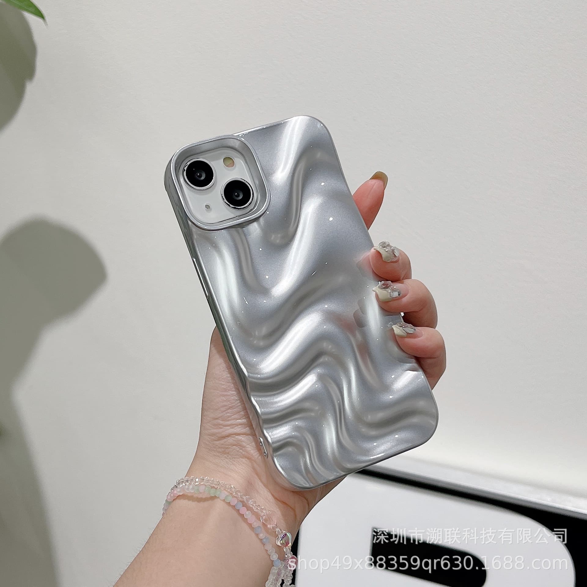 iPhone 16 Silicone Phone Case 3D Water Ripple Soft Case for 15 Pro Max Compatible with iPhone 13 Shockproof Cross-Border Protective Cover