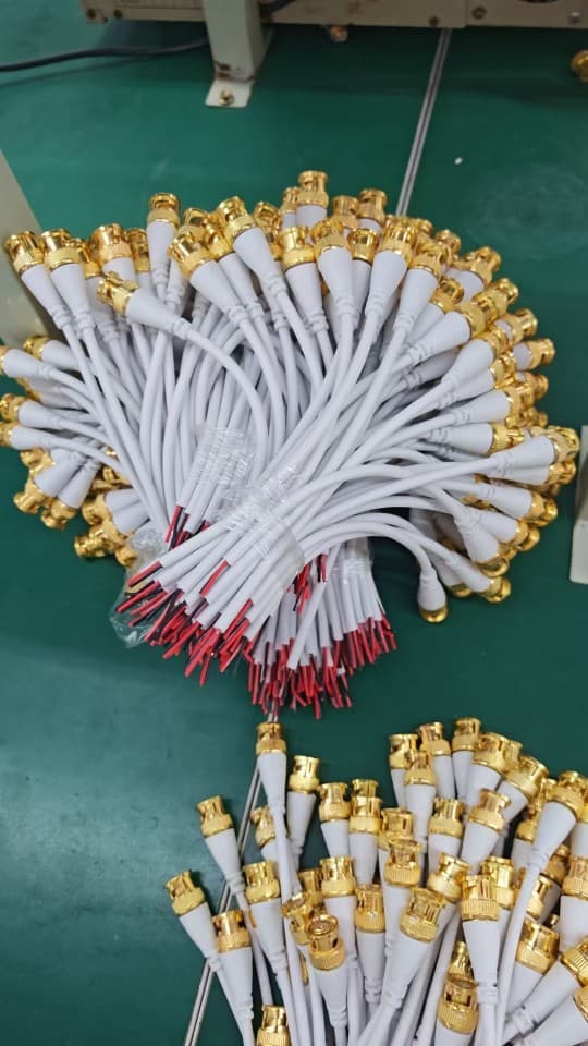 -3 White Line Gold Tip, BNC Compression Connector Surveillance Cable BNC Cable