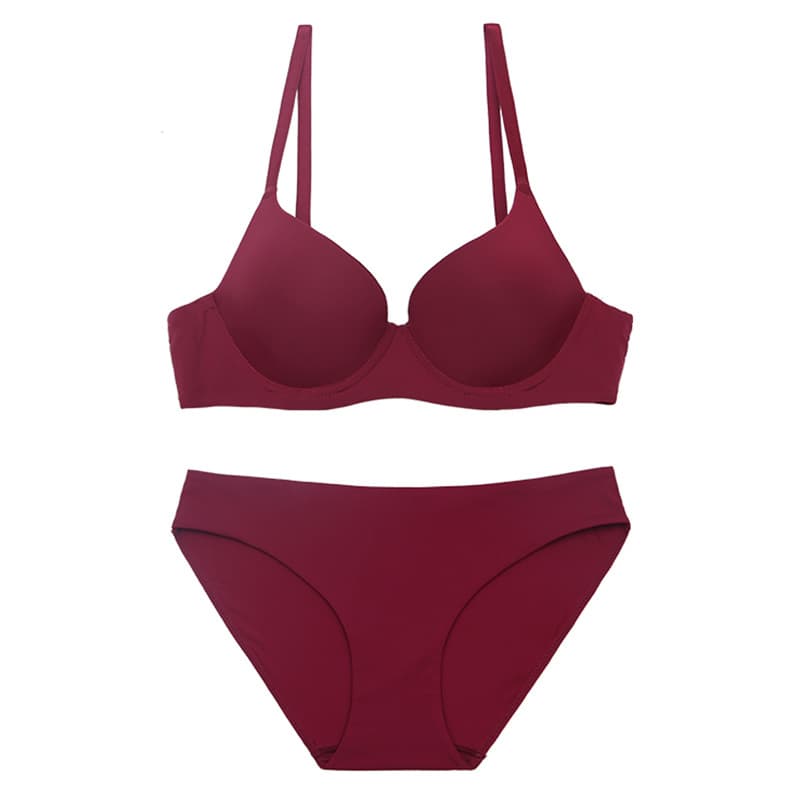 Cross-Border Hot-Selling Seamless Underwear, Thin Glossy Large Size Sexy Underwear for Women with Big Breasts, Soft Underwire Bra Set