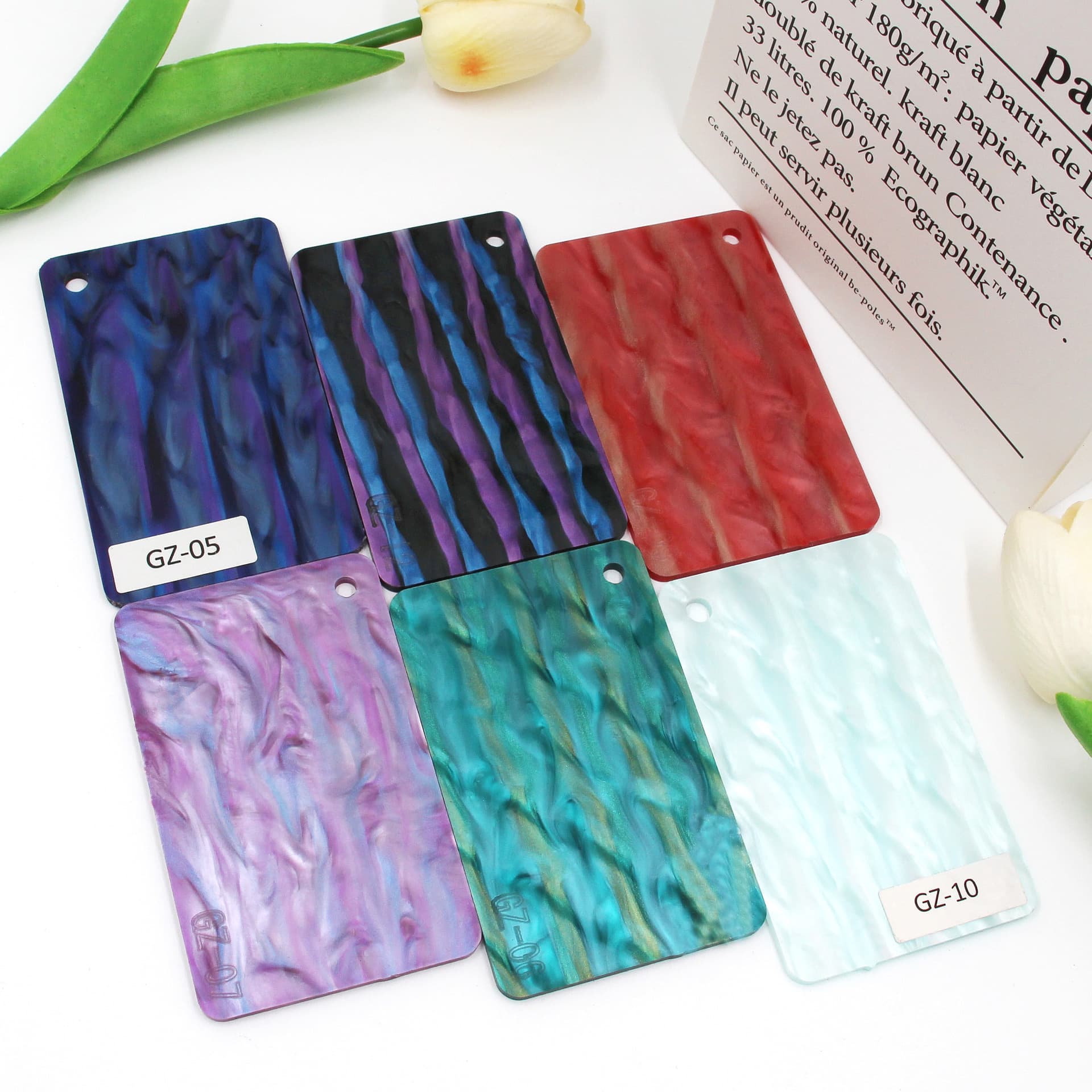 Pearl shell acrylic sheets with glitter pearlescent PMMA acrylic panels, shell pattern plastic sheets, 3D texture.