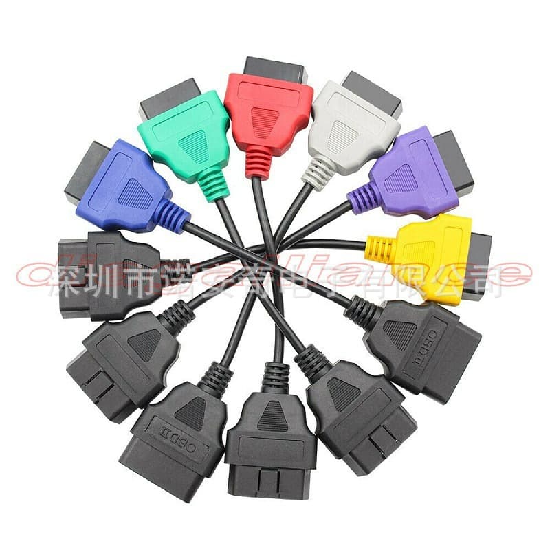 Six-Color ECU Connector Scan OBD2 Adapter Cable ECU Scan for Fiat