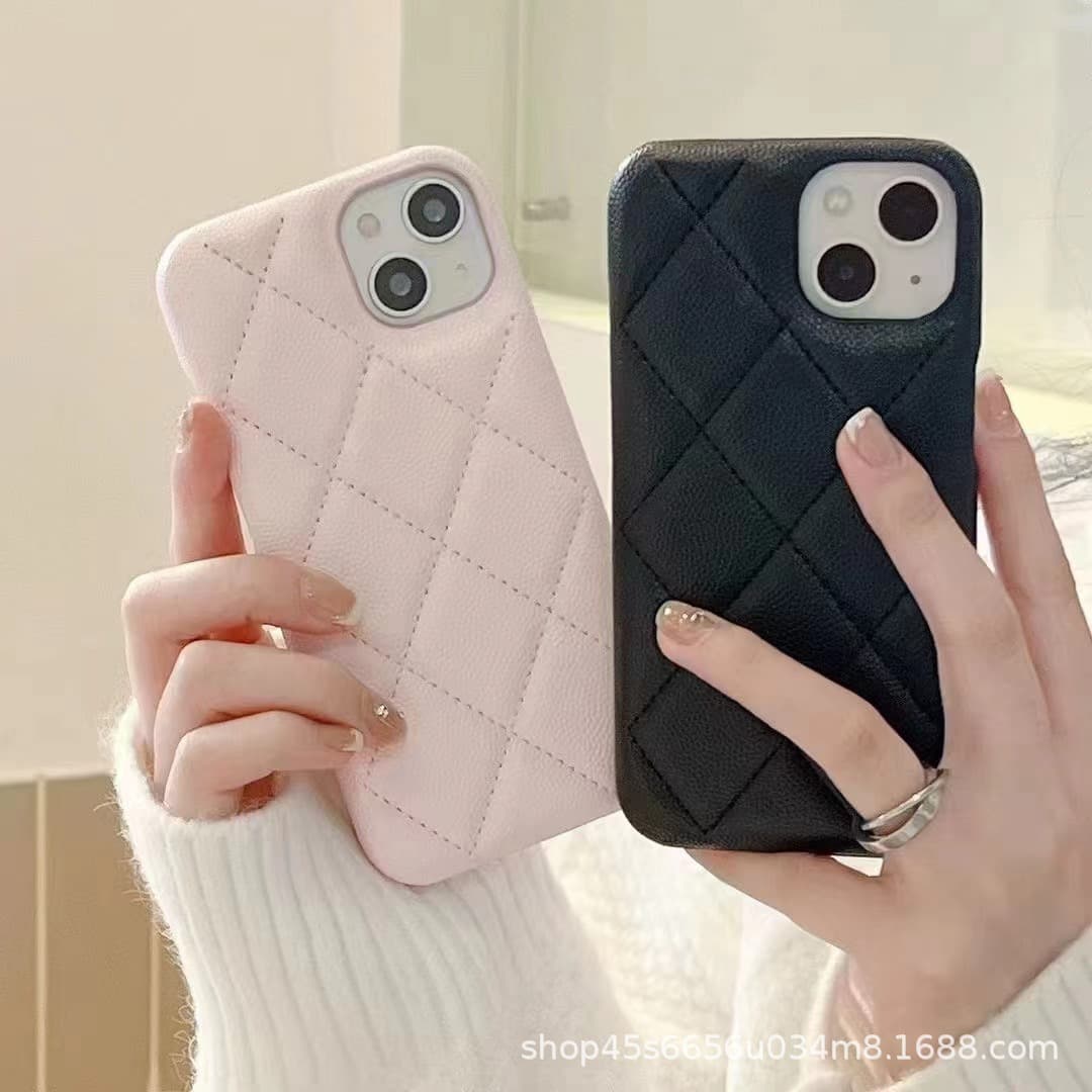 Brand Small Fragrance Apple 17 Pro Max Phone Case 16/15/14/13/12/11 Leather Hard Shell Plus Phone Cover
