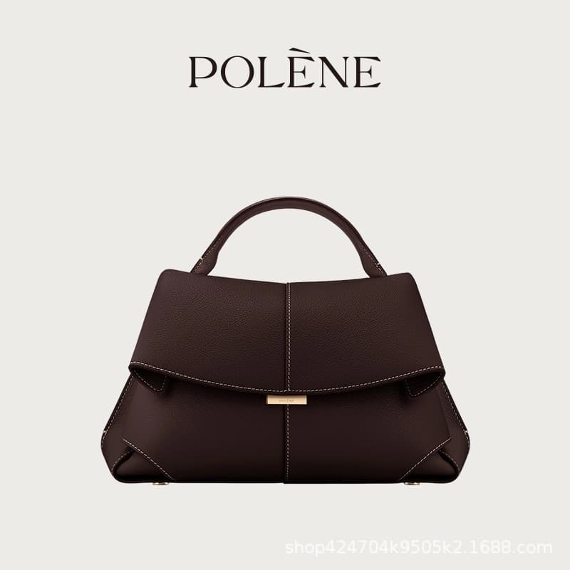 Cross-border Hot-Selling Polene Smile Bag European and American Fashion Genuine Leather Pleated Women's Bag Polene Large Capacity Women's Crossbody Bag