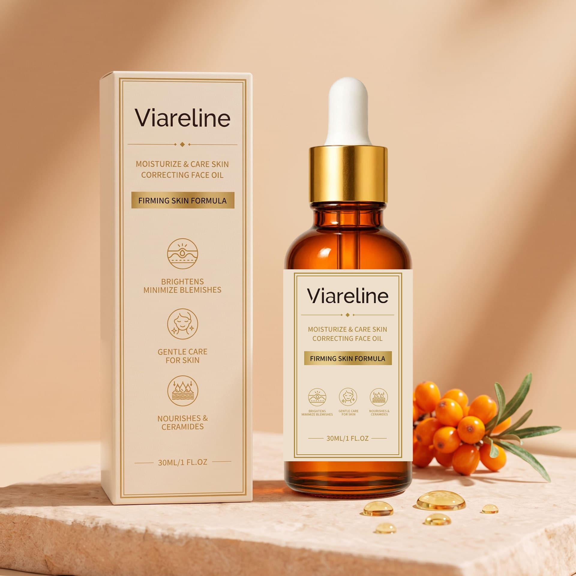 VIARELINE Facial Care Essential Oil Refreshing and elastic facial skin Care essential oil for facial smoothness and tenderness