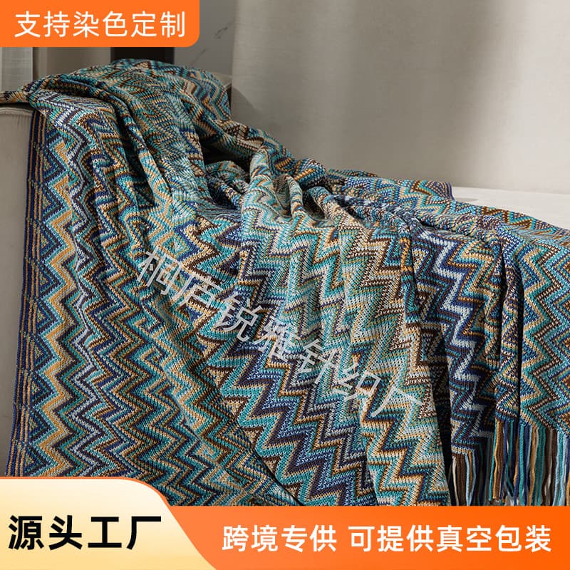 Bohemian Sofa Throw Blanket Premium Decorative Blanket Knitted Blanket Office Nap Blanket Air Conditioning Blanket Sofa Blanket