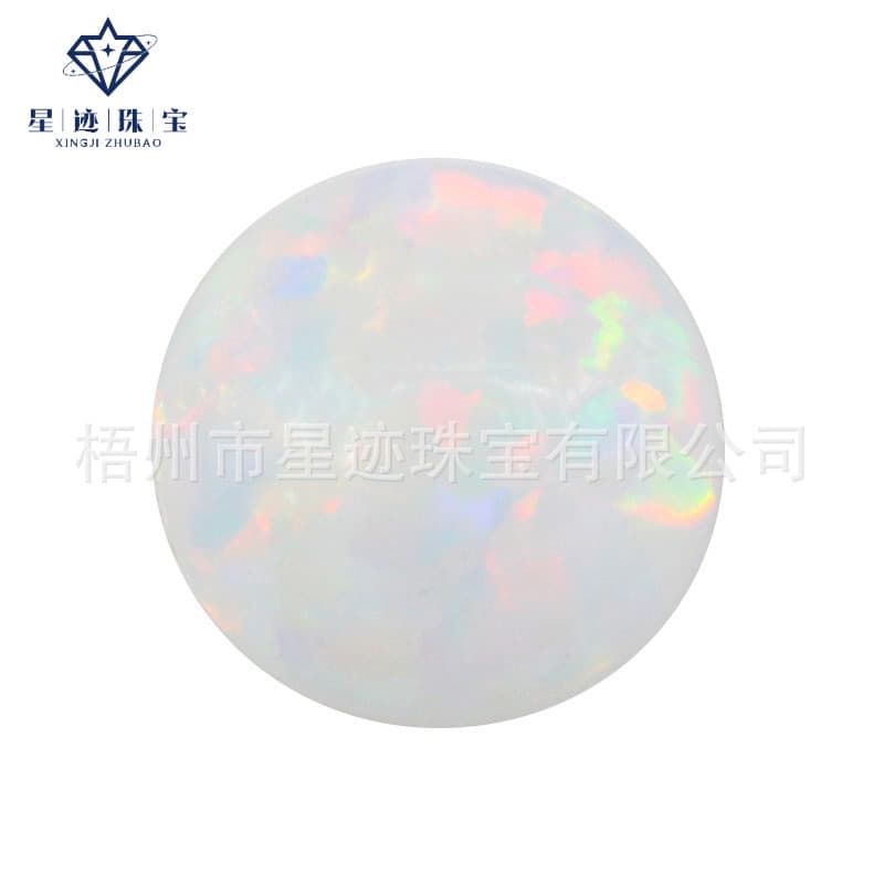 Round Flat-Back Plain Opal Cabochon Synthetic Opal Stone Factory Direct Round Opal