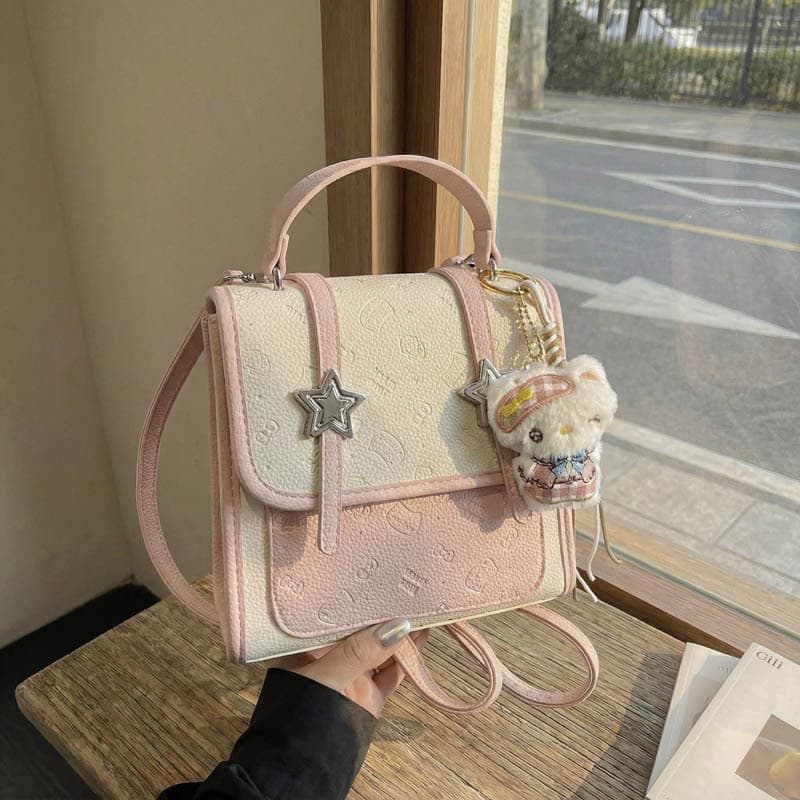 College style retro backpack women's 2026 spring new style student portable small school bag commuter single shoulder crossbody bag