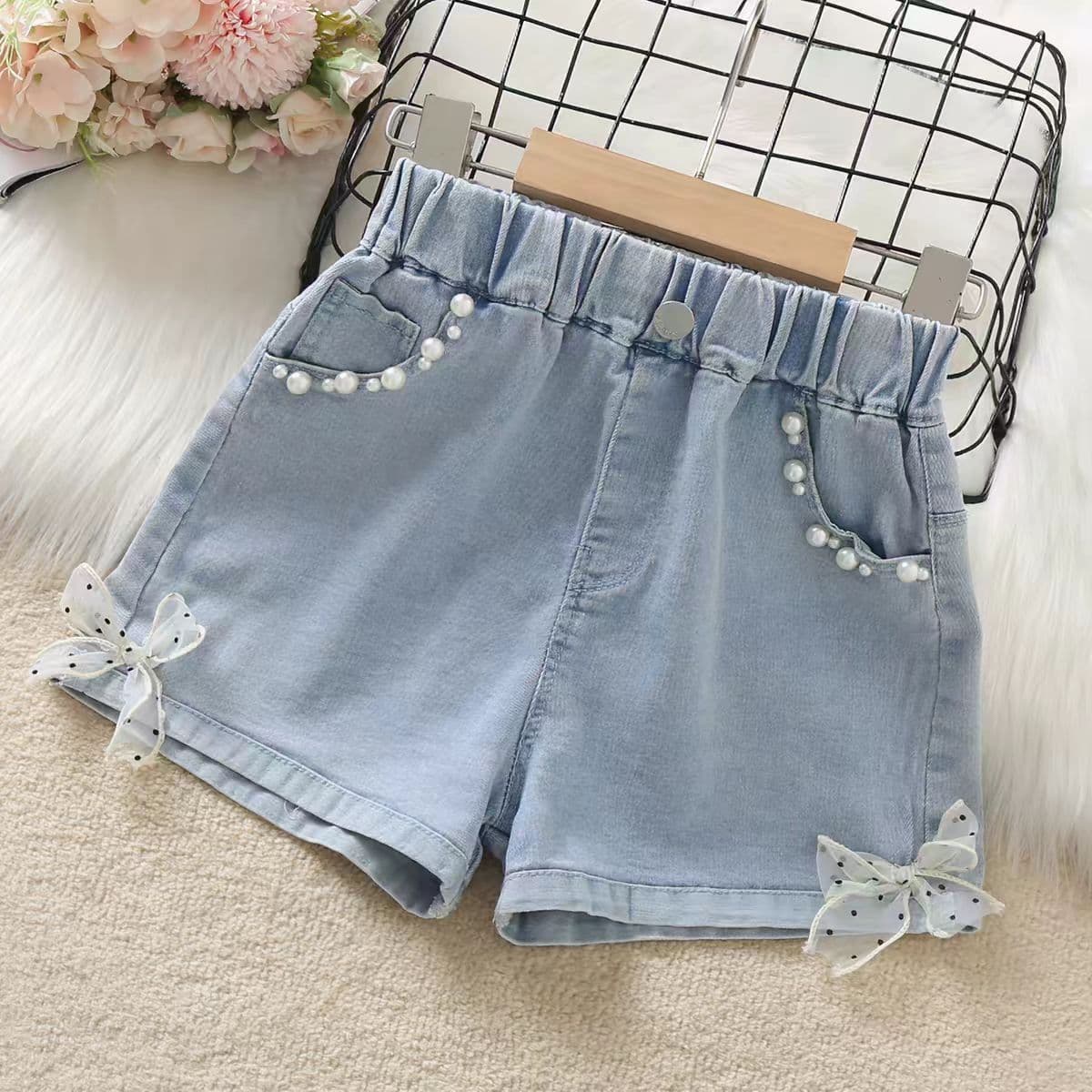 Girls' Denim Shorts Summer Thin Style 2026 New Trendy Street Style for Older Girls Summer Outfit Children's Pants Fashion