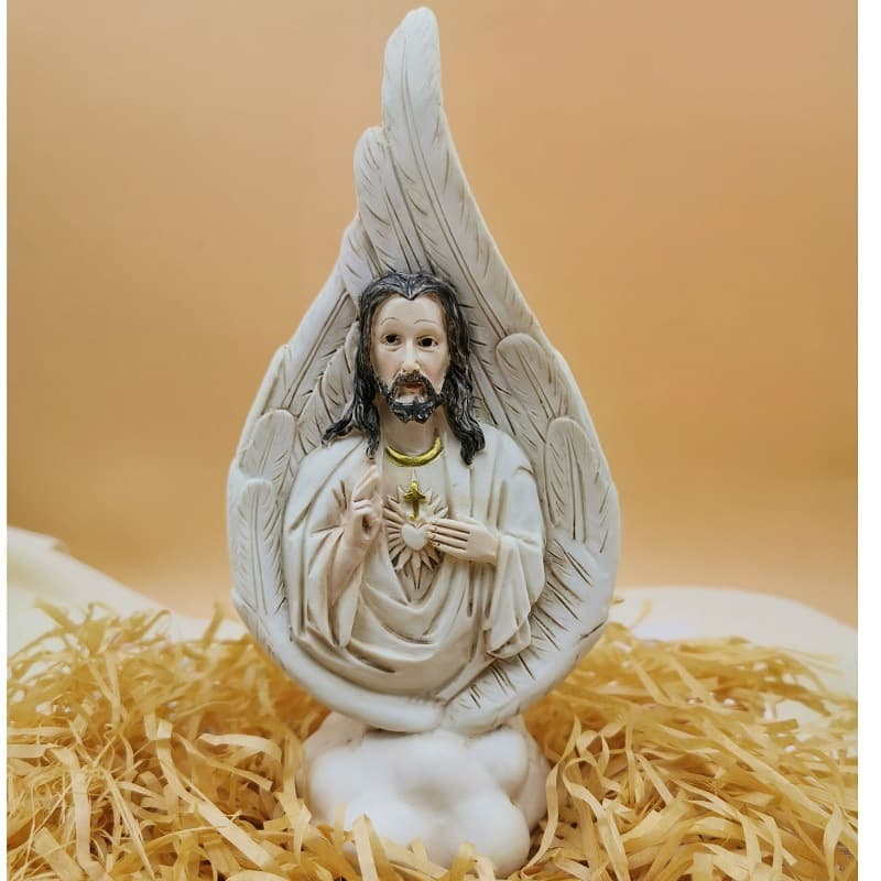 Cross-border hot-selling new high-end resin feather model Holy Family three-person ornaments, gifts, handicrafts, ornaments, factory direct sales
