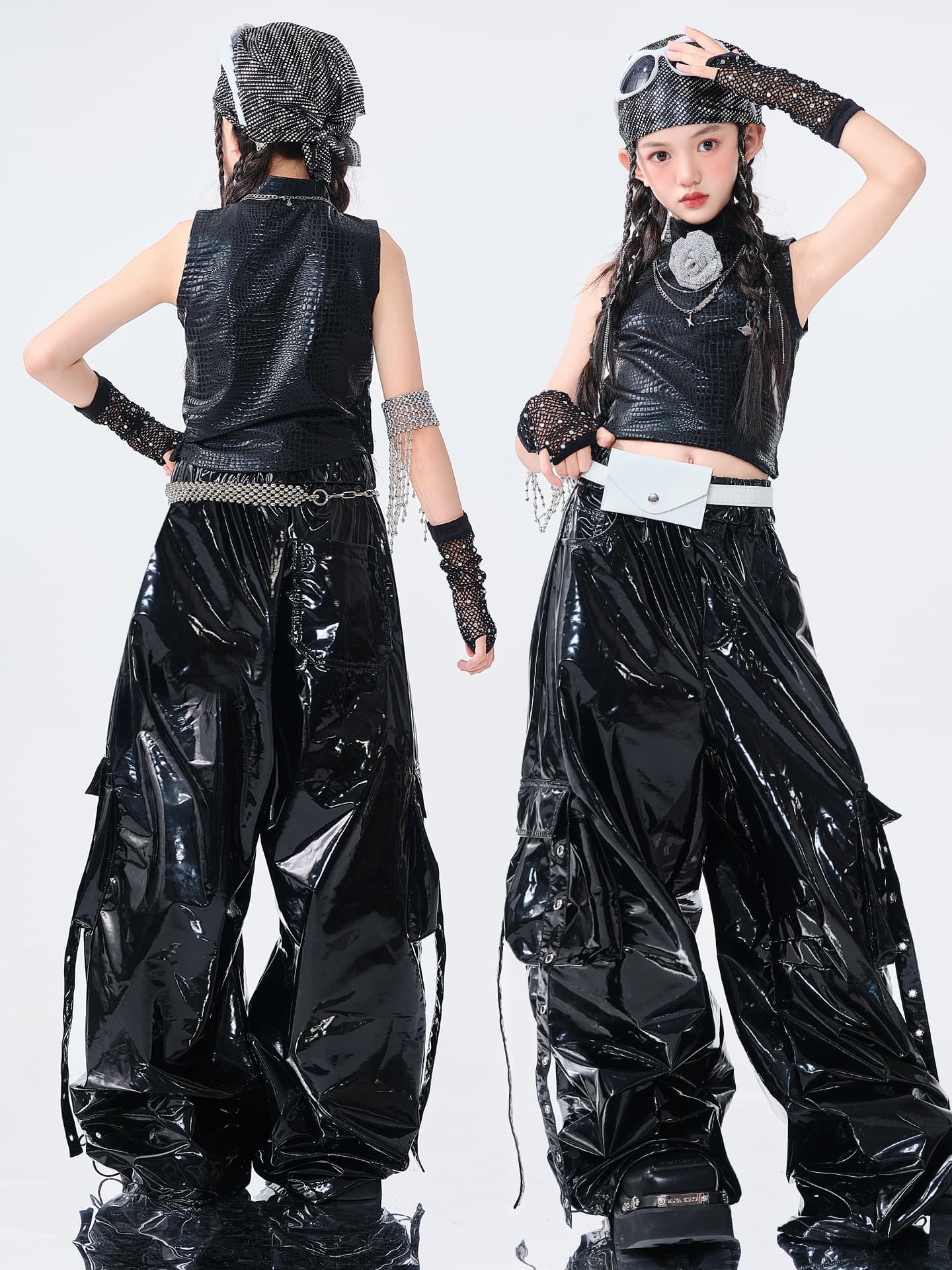 Jazz Dance Girls Outfit Trendy Cool Girl Jazz Kids Street Dance Performance Costume Sweet Cool Girl Group Catwalk Set