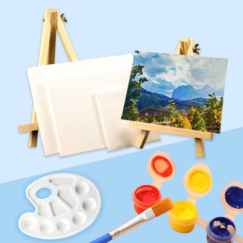 Cross-border exclusive mini small easel frame children's DIY painting acrylic paint palette set display stand