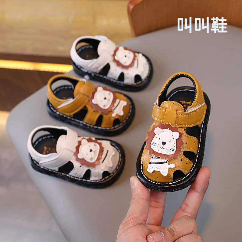 Squeaky Shoes for Baby Boys, Soft Sole Infant Walking Shoes, Children's Closed-Toe Sandals, 0-1 Year, 2 Anti-Slip, Summer for Boys and Girls
