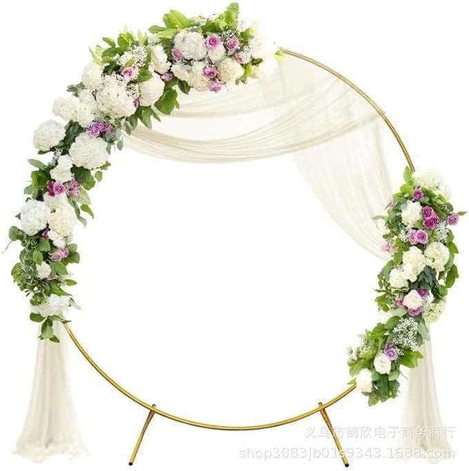Cross-Border Foreign Trade Iron Art Round Arch Wedding Props Balloon Arch Stand Wedding Background Decoration Snap-On Style