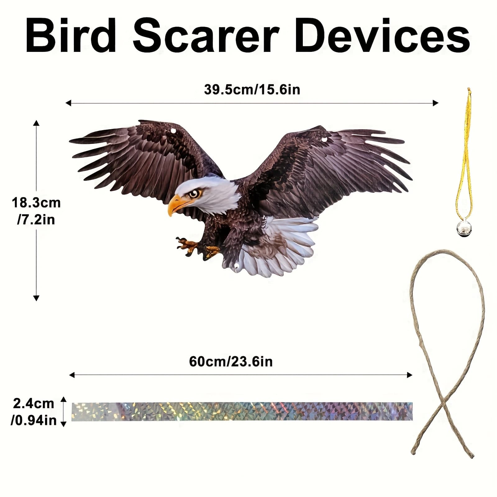 Cross-border Garden Bird Repellent Storm Hawk 2D Acrylic Material Yard Lifelike Craft Hanging Ornament Simulated Animal
