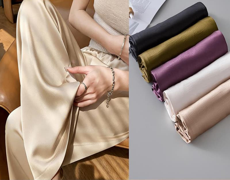 Xiangyun Satin Summer Acetate Satin Wide Leg Pants Ice Breathable Cool Pants Slimming Draped Loose Narrow Straight Leg Pants