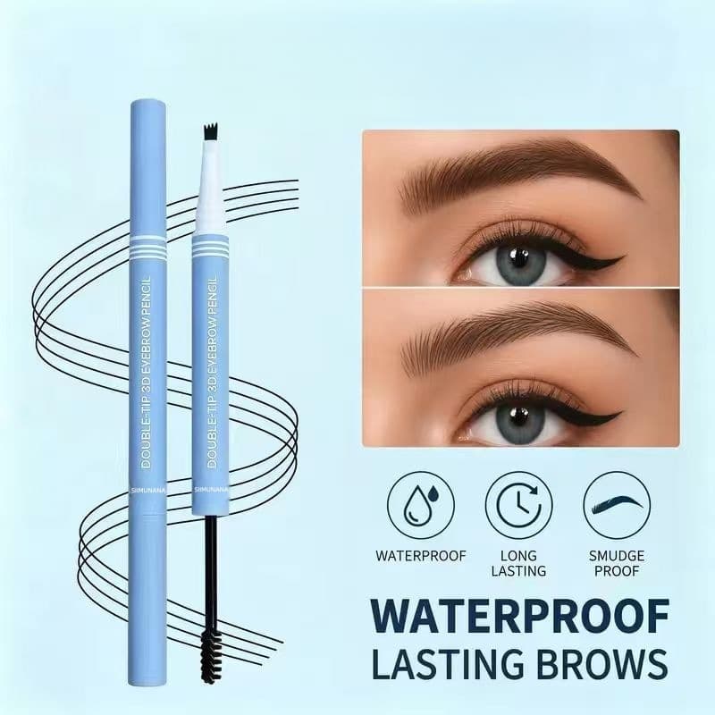 Cross-border TK hot product TEMU hot product three-dimensional natural double-headed eyebrow pencil waterproof and non-fading Eyebrow Pencil