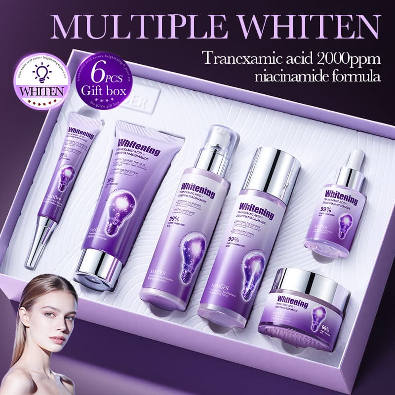 Full English SADOER tranexamic acid aurora glow six-piece set hydrating moisturizing skin care set foreign trade cross-border wholesale