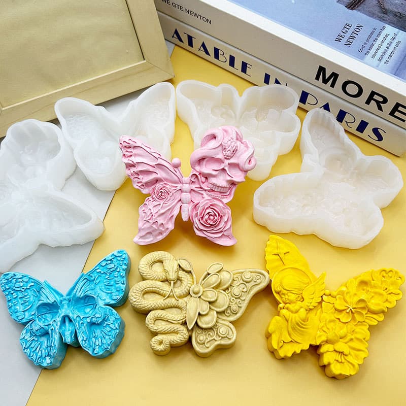 Cross-border Hot Seller Cartoon DIY Skull Flower Angel Butterfly Silicone Mold DIY Mousse Cake Mold