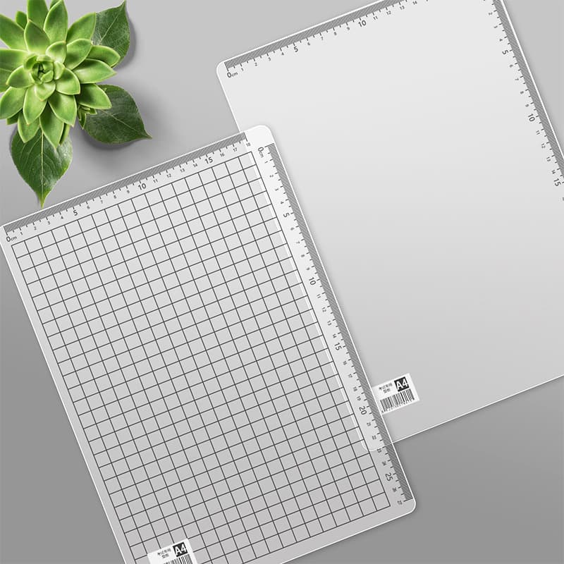 Lucky Bird A4 Transparent Mat for Exams, Office Finance Carbon Copy Board, Elementary Student Writing Grid Scale Anti-slip Desk Mat