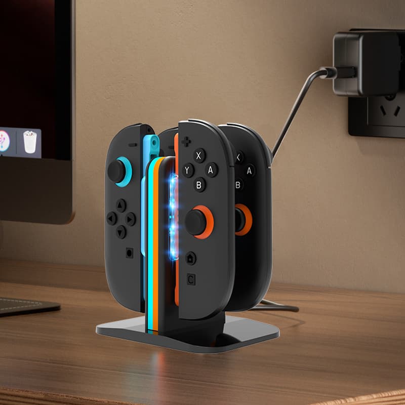 New Switch2 small controller magnetic charging dock, NS2 4-in-1 dock with charging indicator.