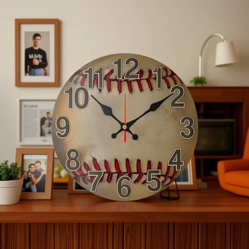 Sports Clock Baseball Density Board Home Wall Clock Hanging Quartz Clock Simple Fashion Household