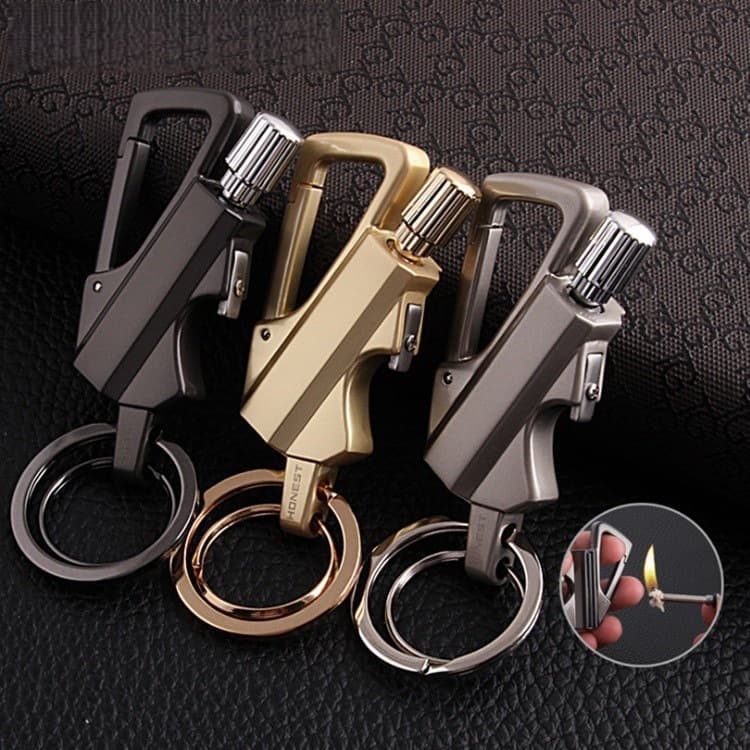New Creative Keychain Thousand Times Match Lighter Kerosene Lighter Multi-Functional Outdoor Waterproof Lighter Match