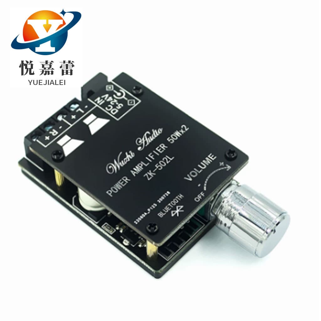 Mini Version 20W30W40W50Wx2 Bluetooth 5.0 Digital Amplifier Board with Knob Volume Control and Switch 502L