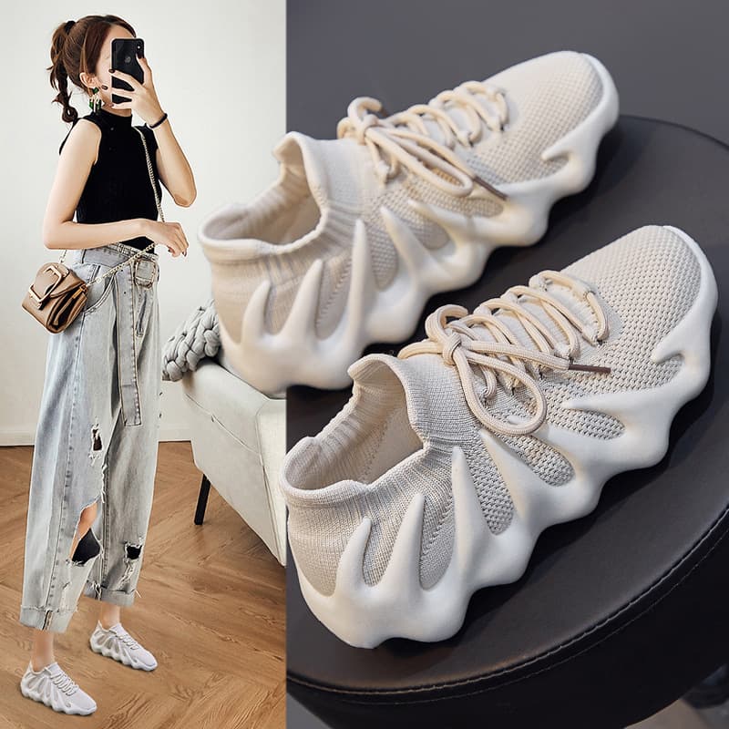 Couple Style Ins Breathable Sock Shoes Women 2023 Spring New Korean Knitted Running Men Casual Sneakers Street Snap