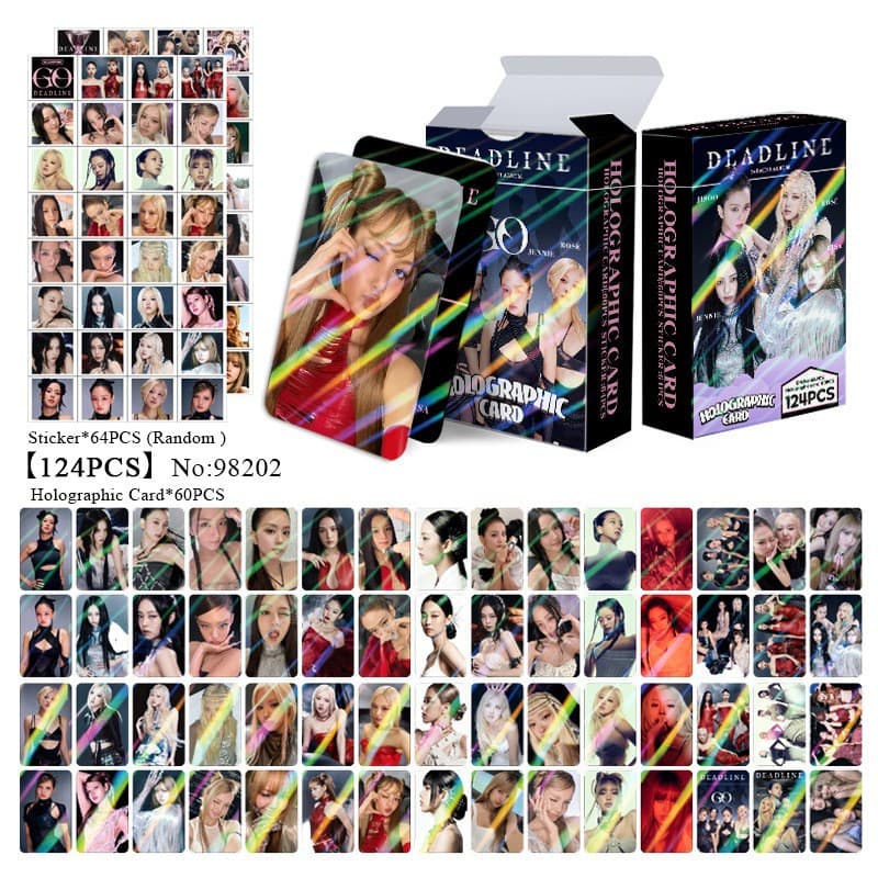 Cross-border spot 124 BLACK pink ink PINK laser cards flash cards KPOP star collection peripheral LOMO small cards