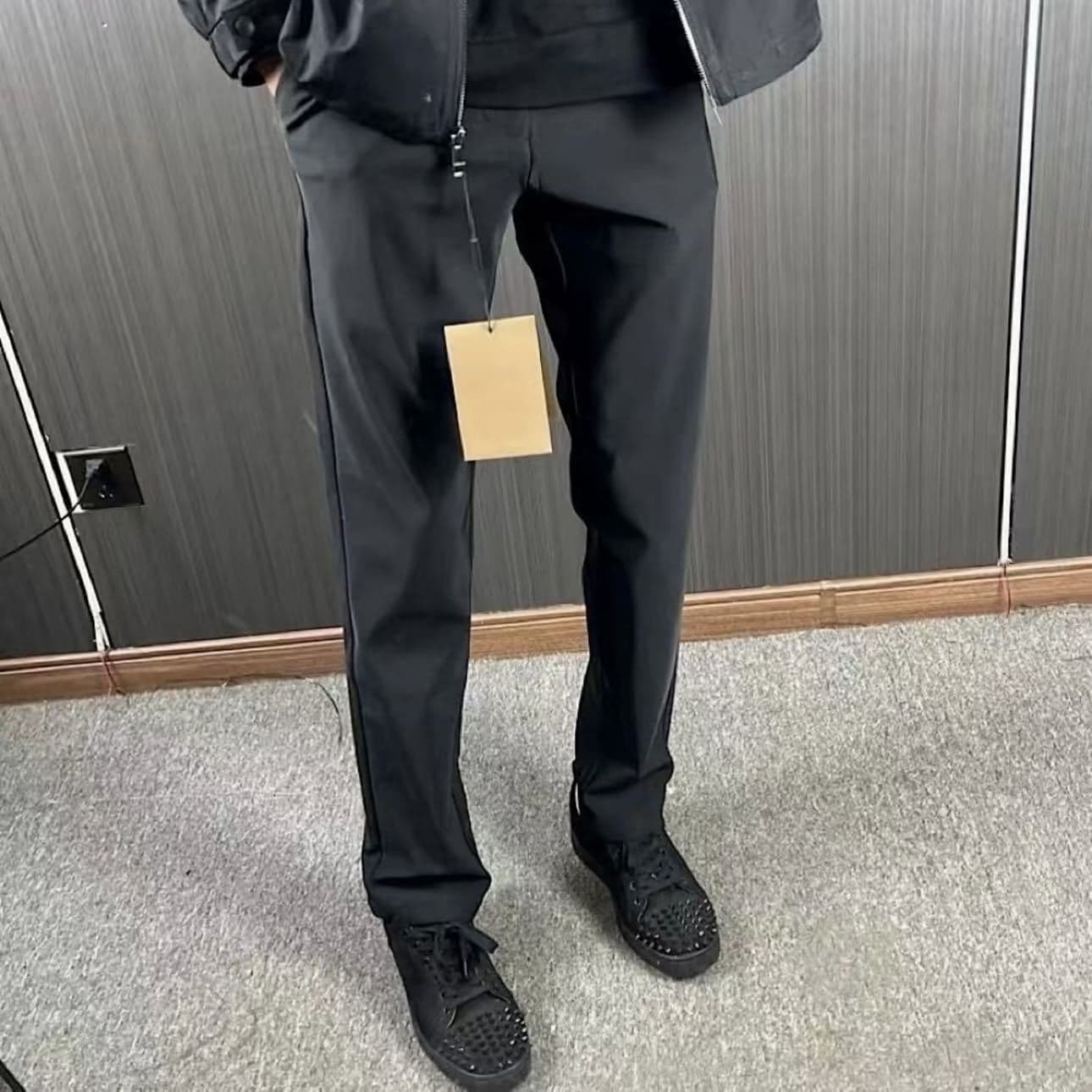 (Celebrity) Pure Original Explosion Clean Milk Silk Straight Stacked Suit Pants, Versatile and Fashionable Mid-waist Loose Suit Pants