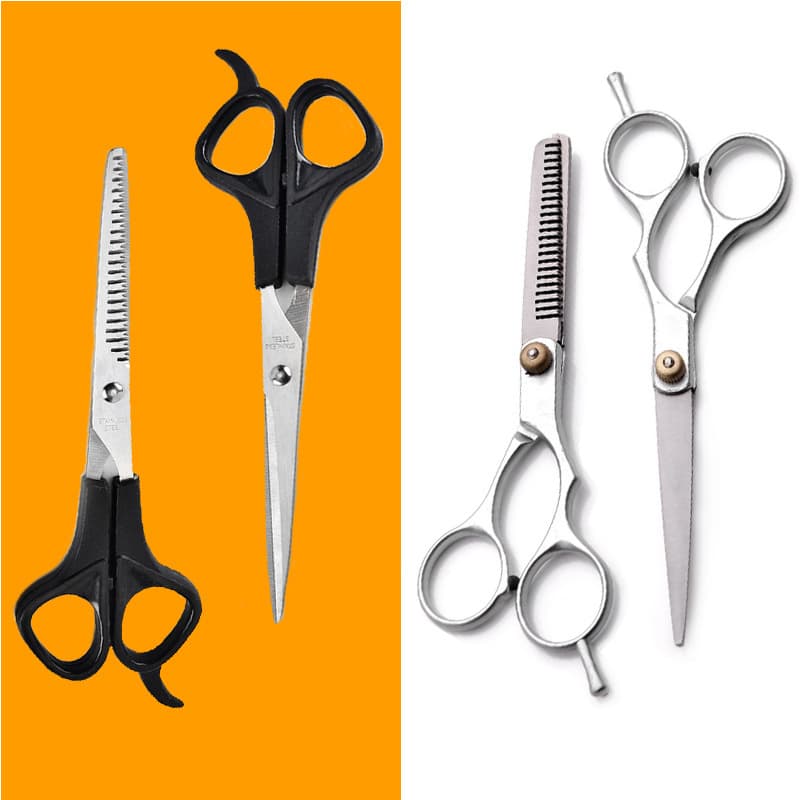 Factory Supply Split Hair Shears 5.5 Inch Thinning Scissors 6 Inch Straight Scissors Hairdressing Barber Scissors Plastic Handle Scissors Wholesale