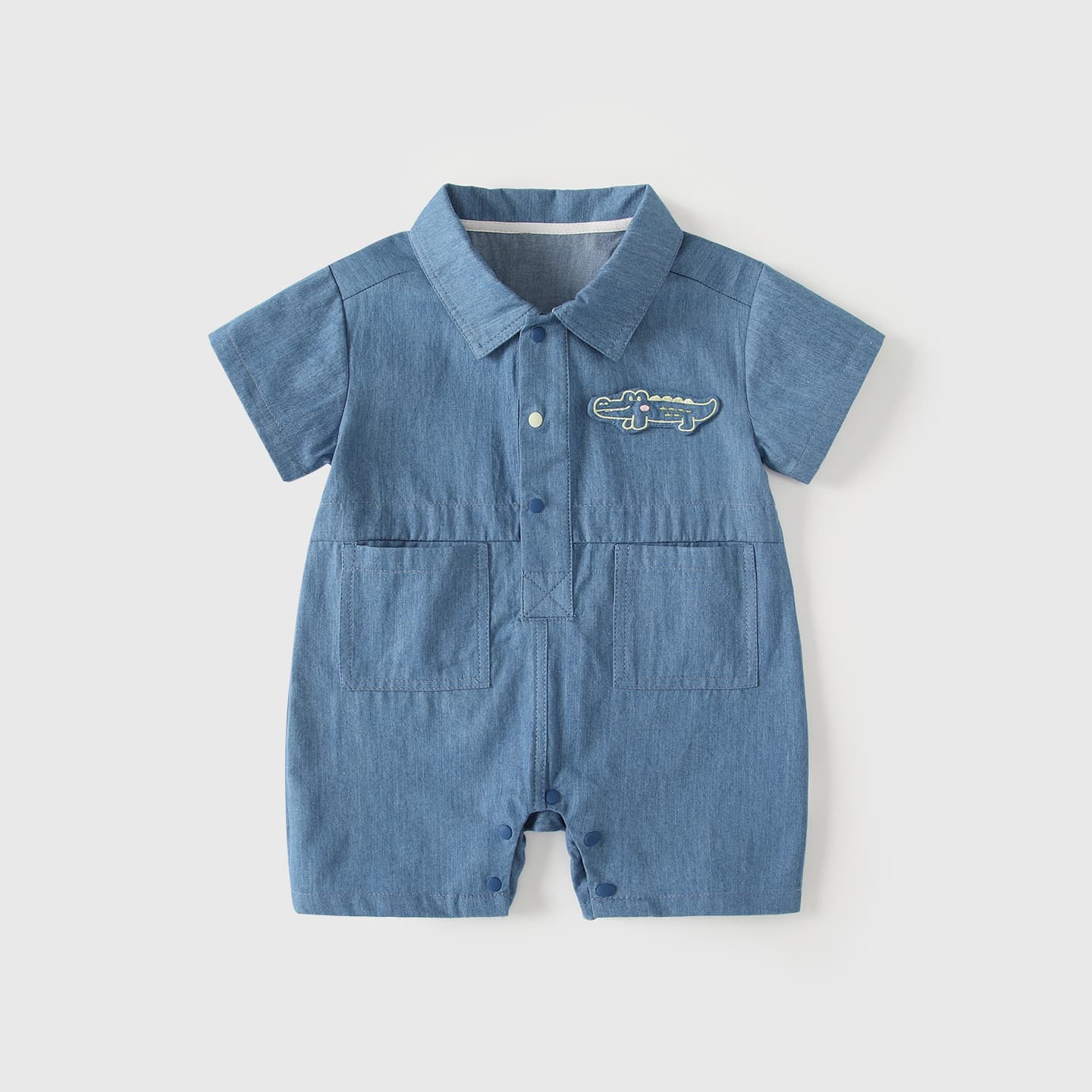 Baby Clothes Summer Thin Boy Baby Onesie 100-Day Birthday Outdoor Workwear Style Cute Romper Crawling Suit
