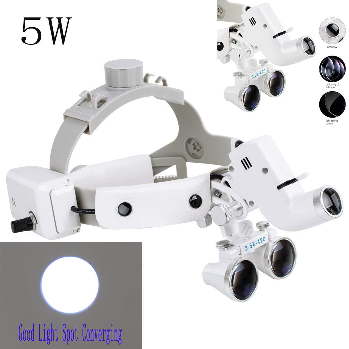 Dental medical head-mounted magnifying glass for oral orthopedic surgery special focused bright light 5W headlight FYH