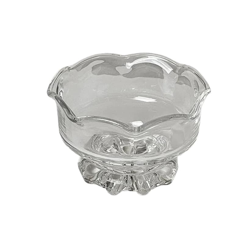 [Wholesale] Chinese-style Lace Stemmed Dessert Bowl Crystal Glass Fruit Bowl High-end Sweet Soup Bowl Bird's Nest