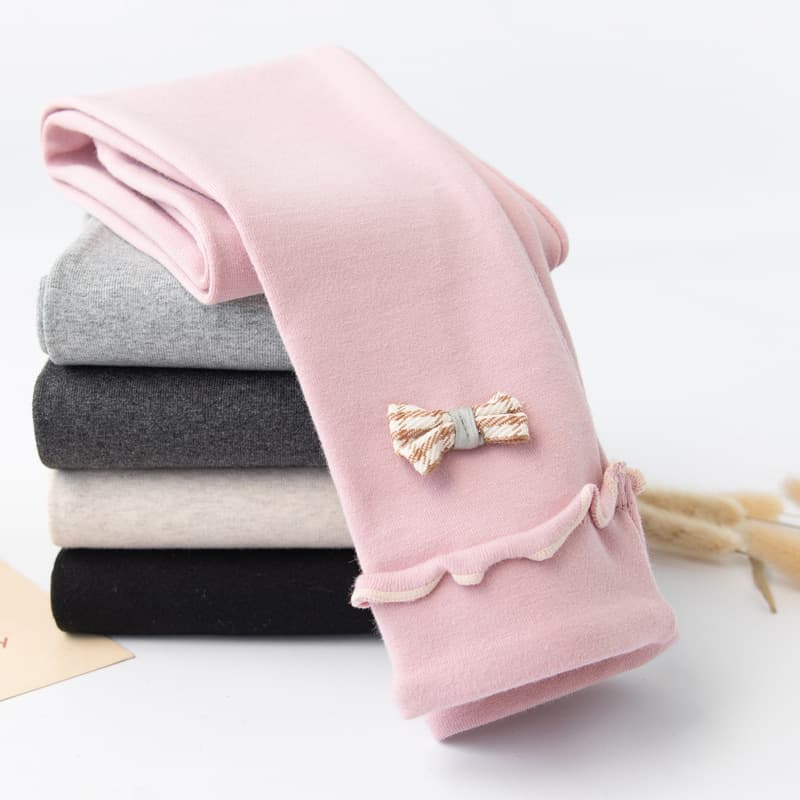 Spring Autumn Girls' Leggings Korean Style Little Princess Girls' Pants Thick 95% Cotton Children's Leggings Children's Pants