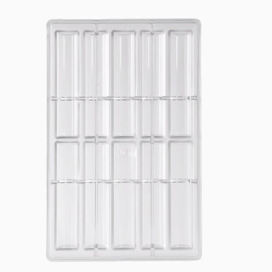 10-Piece Semi-Cylinder Long Bar Chocolate Mold PC Hard Plastic Chocolate Star Nut Stick Baking Mold Tool
