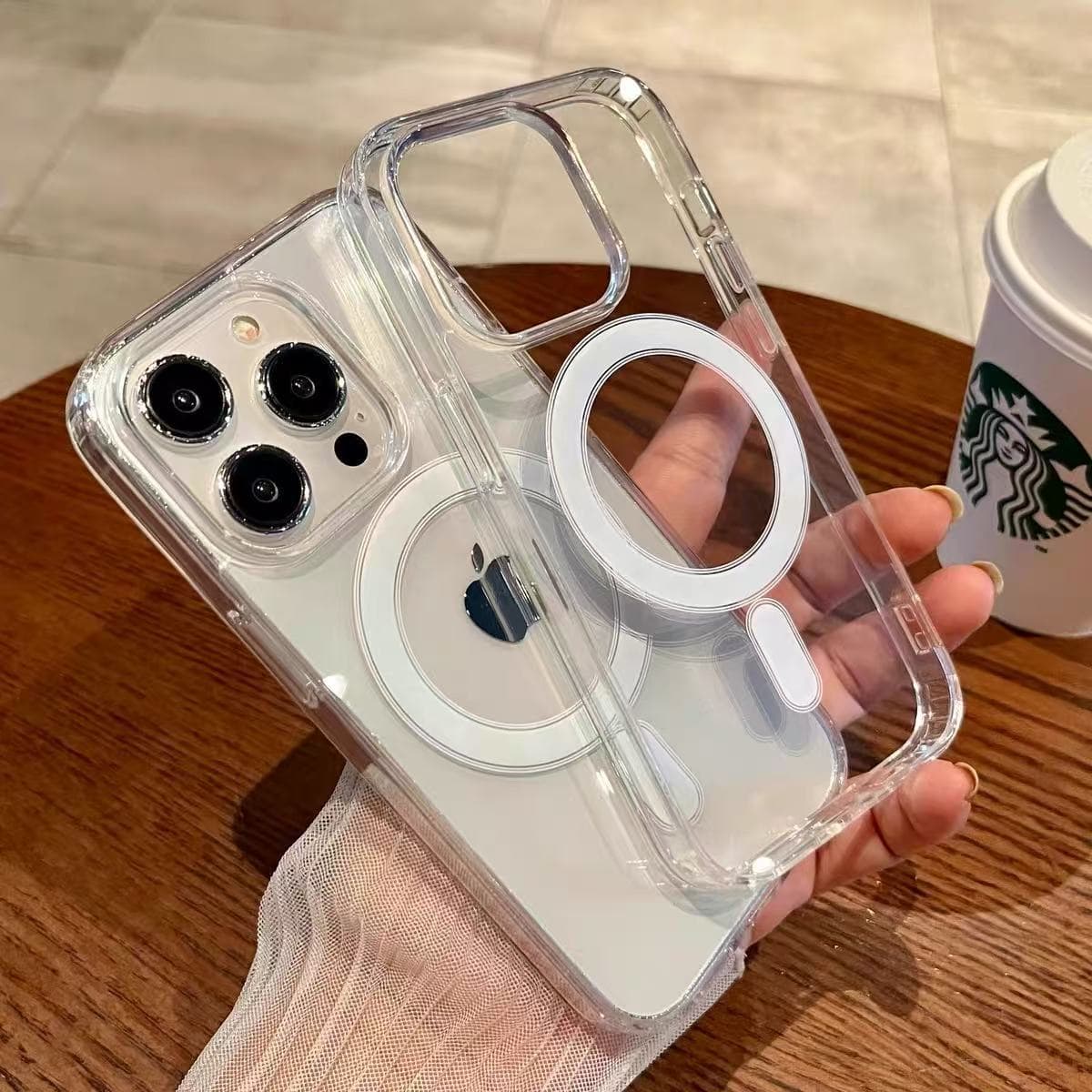 Suitable for iPhone17 mobile phone case Magsafe magnetic all-inclusive new 16/13 fully transparent 1211 Internet celebrity hot model