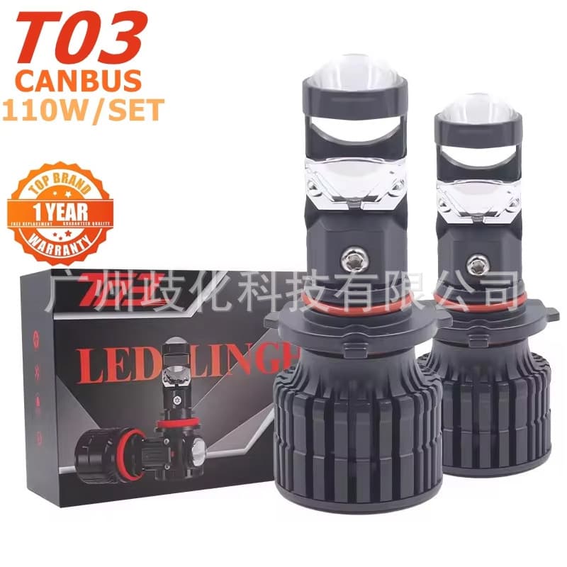 Super Bright T03 High Power LED Car Headlight H4 H7 9005 9006 Bulb High/Low Beam Decoder