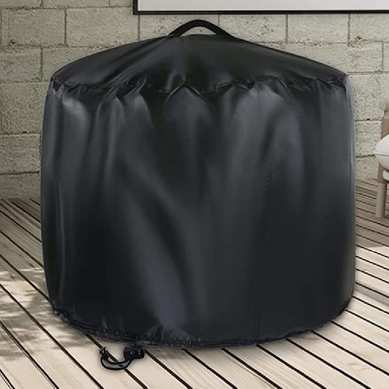 Heating round Fire Pit Cover Dustproof Shield Protective Lid for BBQ Grill Stove Campfire Pit Nordic Style PVC Material