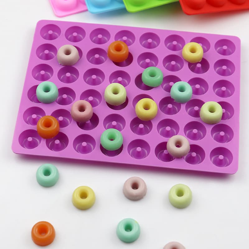 Happy Mini Donuts Silicone Chocolate Mold Ice Tray Mold Fondant Mold Fire Paint Wax Mold