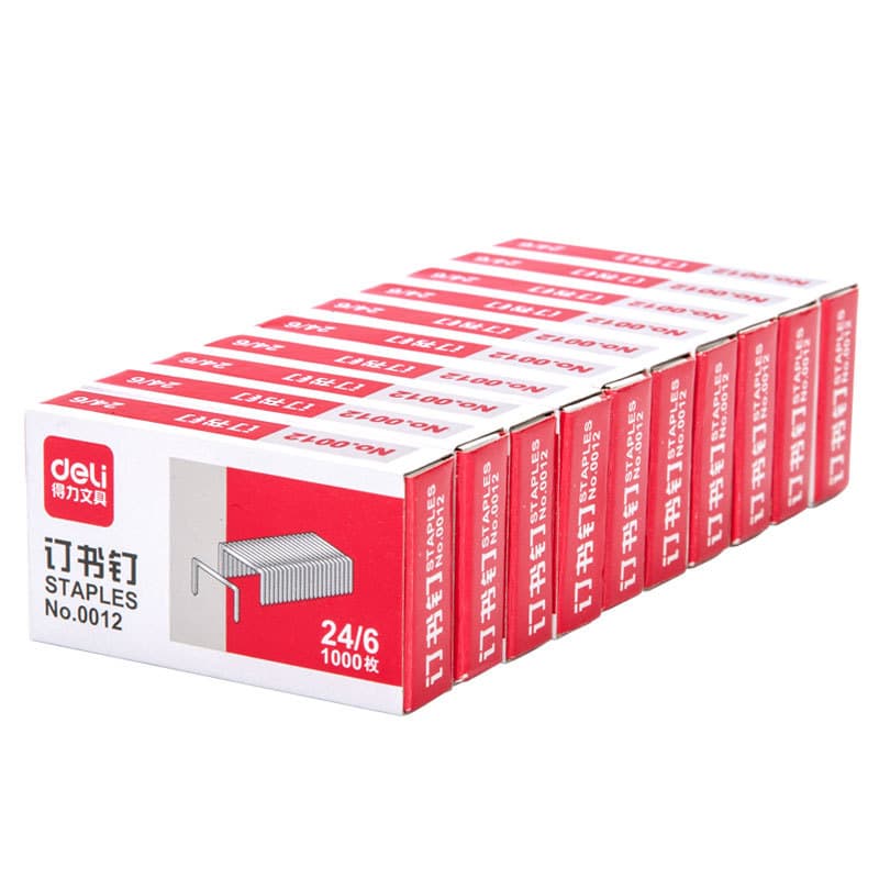 Deli 0012 Staples for 25 Pages, Small Stainless Steel Staples, Stapler Pins for Binding Machines