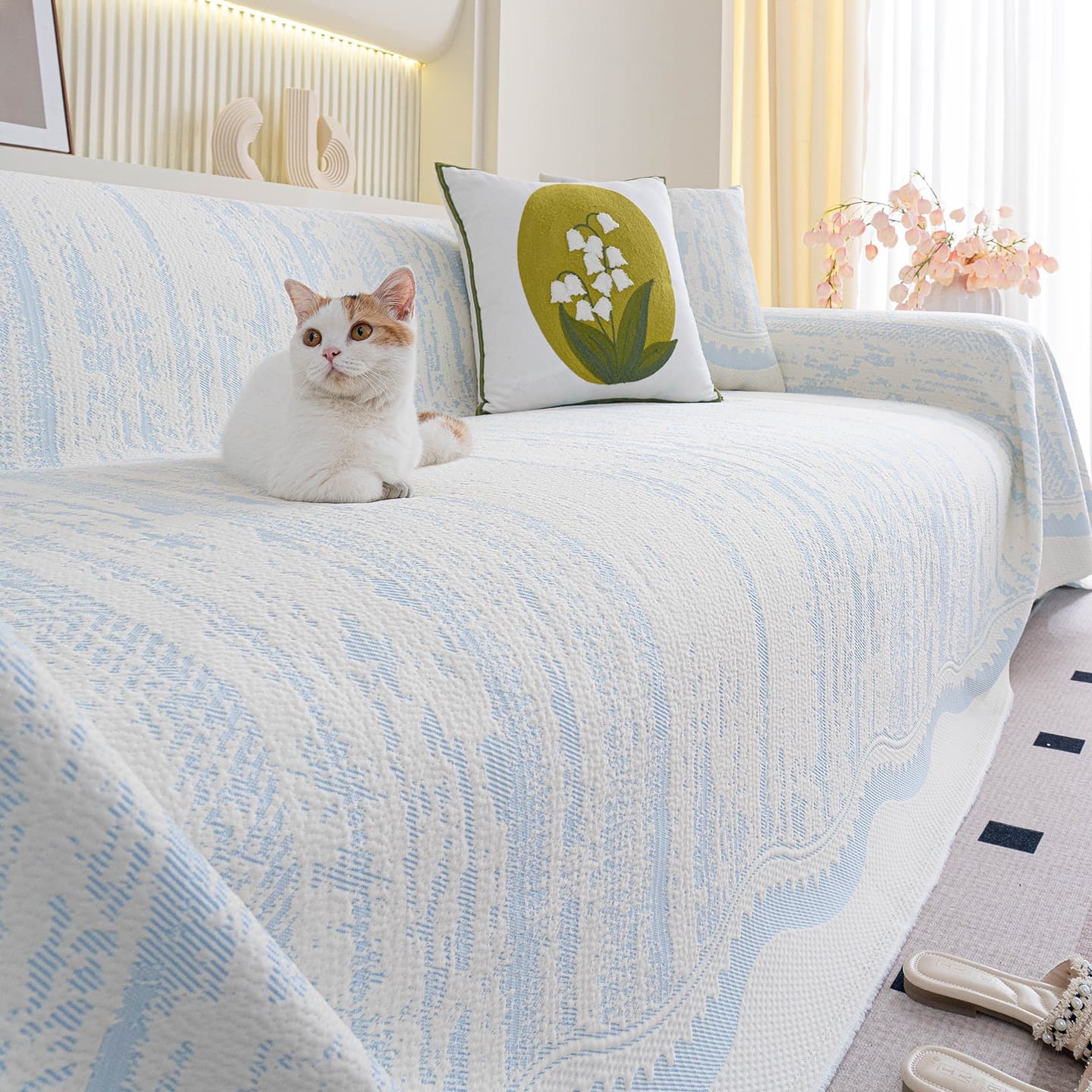 Summer Cooling Ice Silk Sofa Cover 2026 New Model Anti-Cat Scratch One-Piece High-End Feel Full Cover Cloth Wholesale