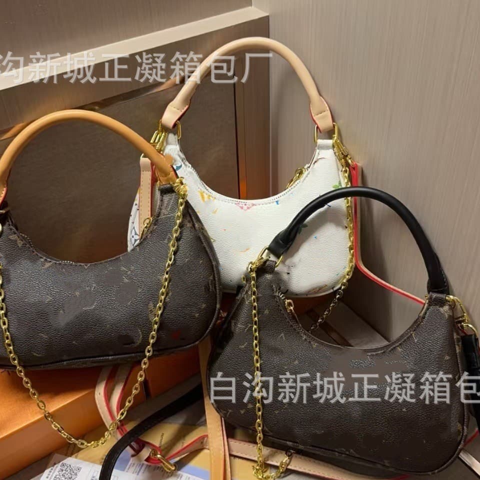 2025 Cross-Border New Presbyopic Crescent Bag Versatile Handbag Fashion Single Shoulder Crossbody Women's Bag Pea Moon Bag