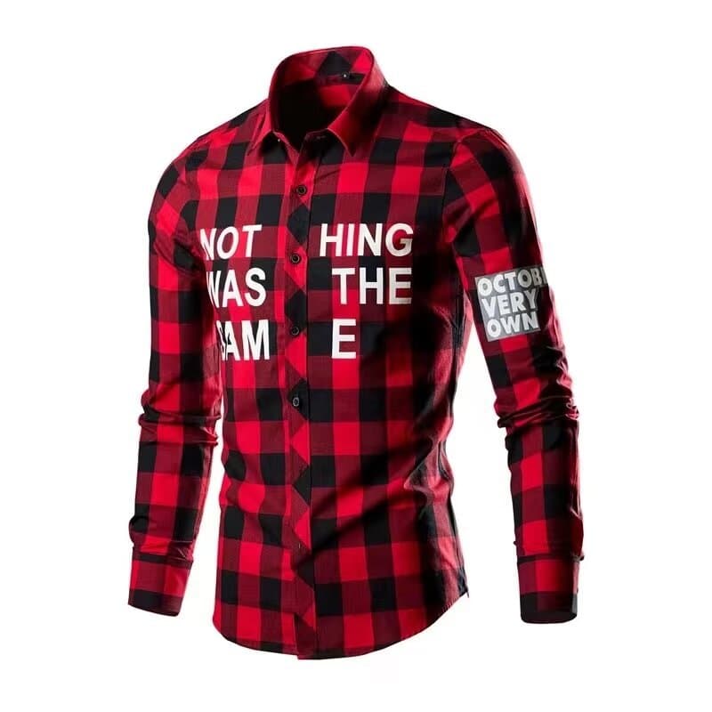 Men's Plaid Long Sleeve Shirt 2026 Casual Multi-Color Plaid Shirt Plus Size Loose Fit English Print Shirt