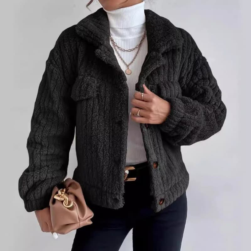 2024 Fall/Winter Amazon Rabbit Fur Fleece Jacket Turn-Down Collar Shirt Style Lined Comfortable Casual Women's Plus Thick Fur Coat