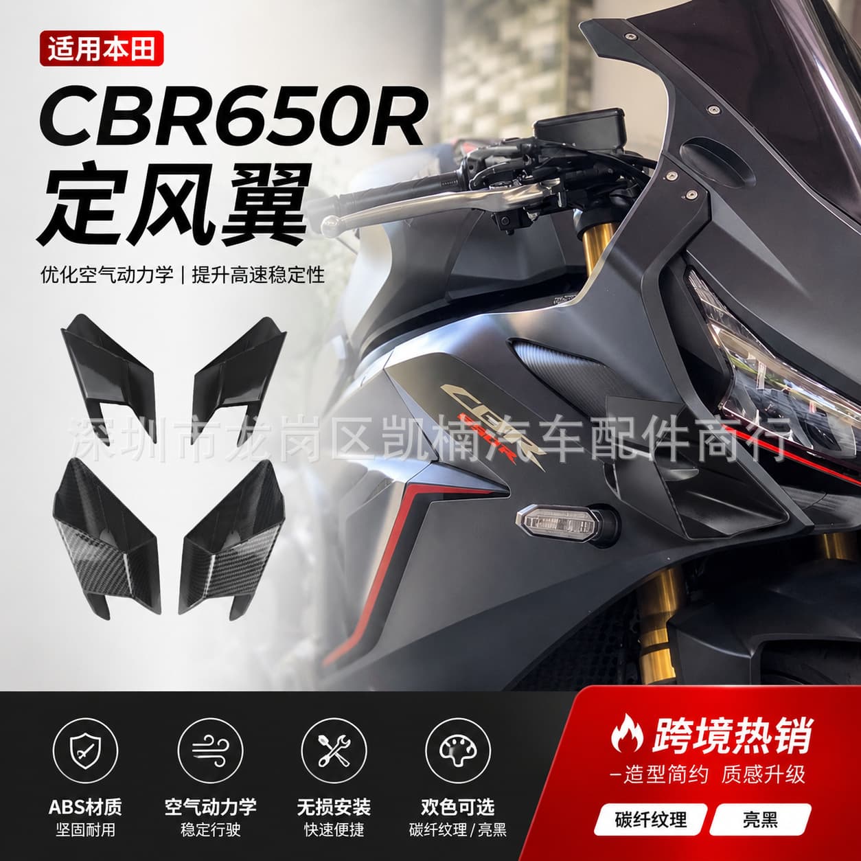For Honda CBR650R 2019-2024 Motorcycle Modification Side Deflector Winglet Side Spoiler