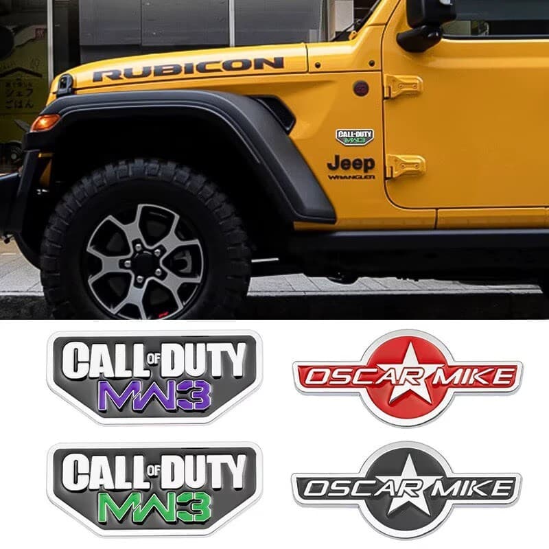 Compatible with Jeep Oscar Mike Oscar emblem for Wrangler Compass MW3 exterior modification metal sticker