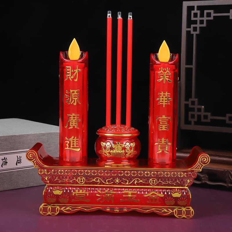 Simulated Flickering Flame Candle Electric Candle Lamp Electronic Incense Burner Home Battery Candle Holder Electronic Candle